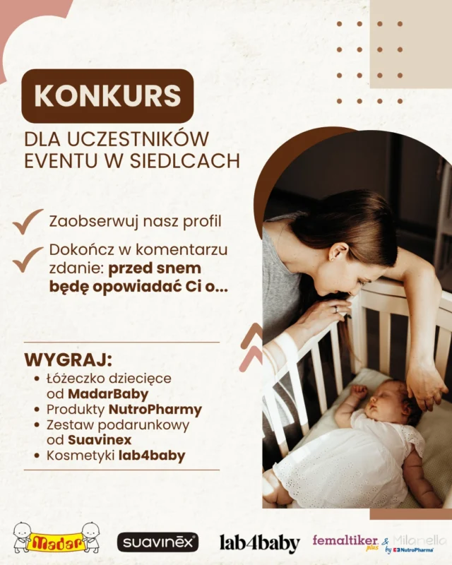 ❗️KONKURS DLA UCZESTNIKÓW EVENTU W SIEDLCACH❗️

Już w czwartek pojawimy się w Siedlcach, by pomóc przyszłym rodzicom przygotować się do najważniejszej roli w ich życiu 🤰🤎 Partnerzy wydarzenia przygotowali dla Was PREZENTY 🎁 Ciekawi, jak je zdobyć? 👇

✅ Zaobserwuj nasz profil
✅ Napisz w komentarzu, o czym będziesz opowiadać swojemu maluszkowi przed snem, gdy już przyjdzie na świat 

Konkurs potrwa do czwartku (23.04) do godziny 18:00
#halobrzuszek #ciąża #poród #bedemama #rodzew2026